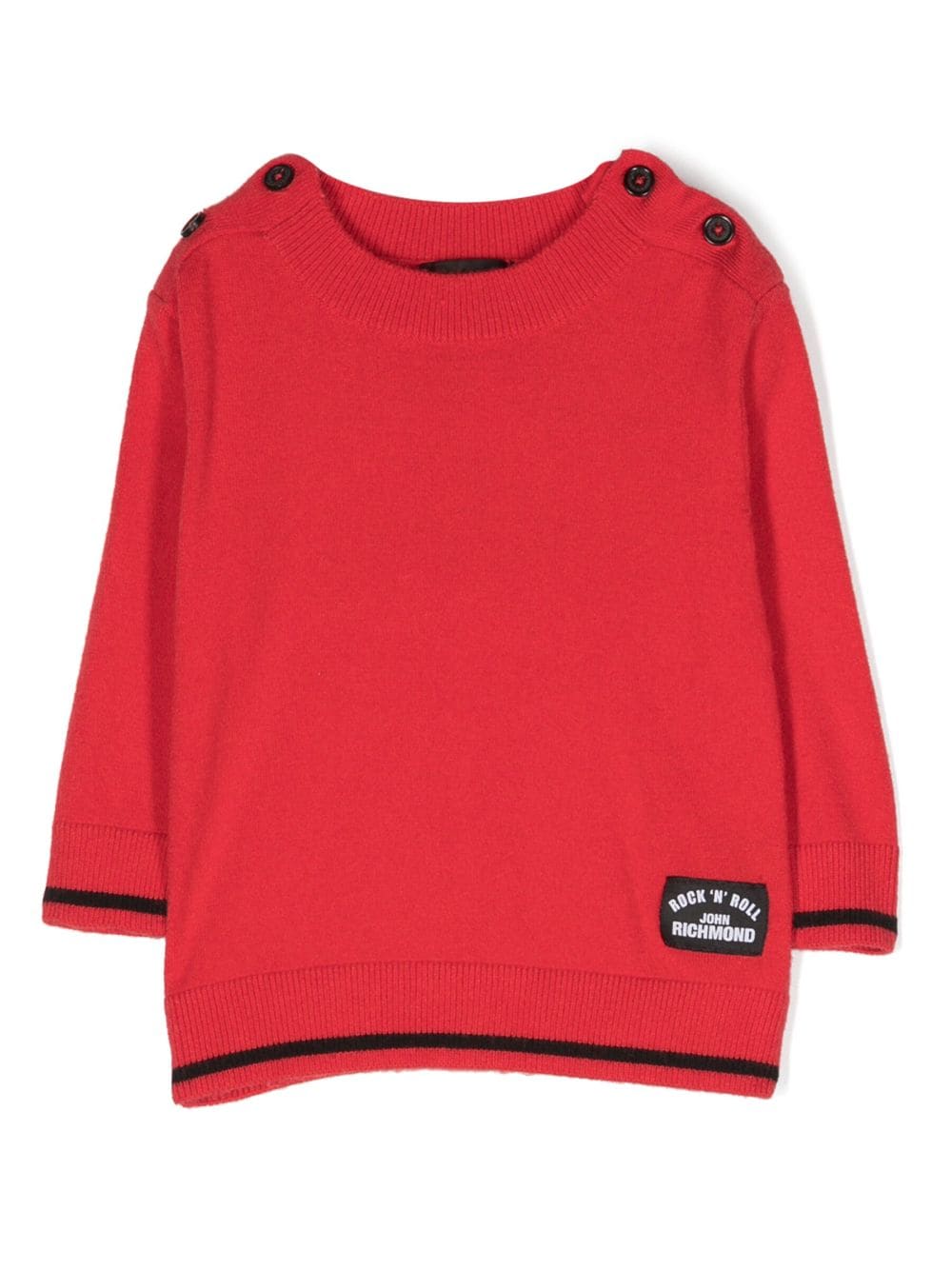 John Richmond Junior logo-patch knitted sweatshirt - Red von John Richmond Junior