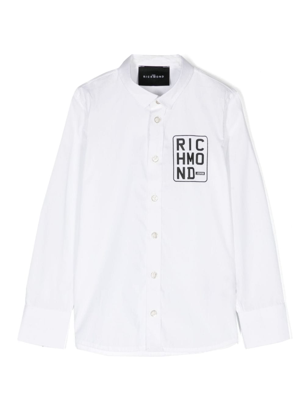 John Richmond Junior logo-print cotton shirt - White von John Richmond Junior