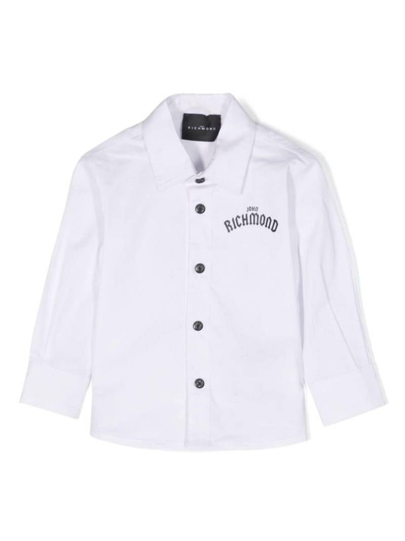 John Richmond Junior logo-print cotton shirt - White von John Richmond Junior