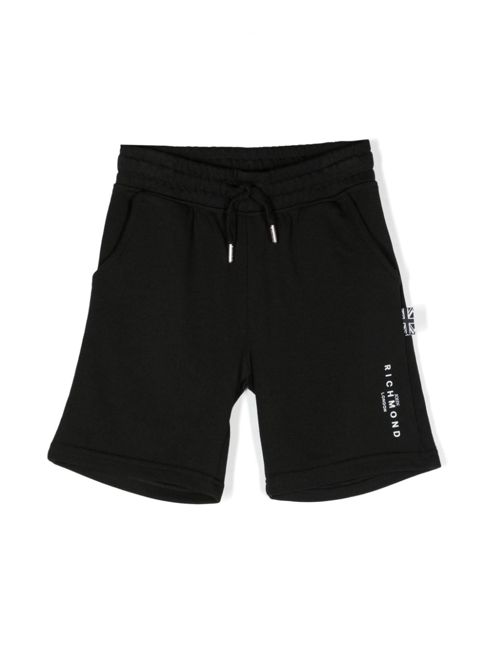 John Richmond Junior logo-print cotton track shorts - Black von John Richmond Junior