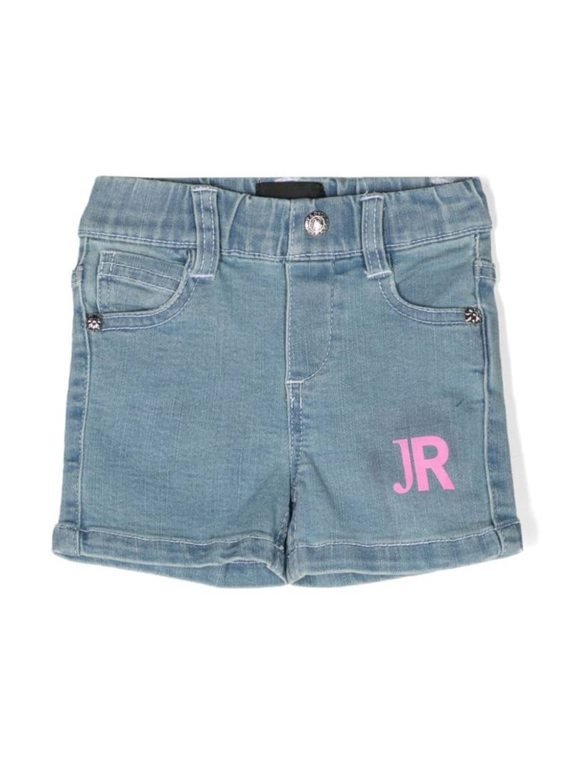 John Richmond Junior logo-print denim shorts - Blue von John Richmond Junior