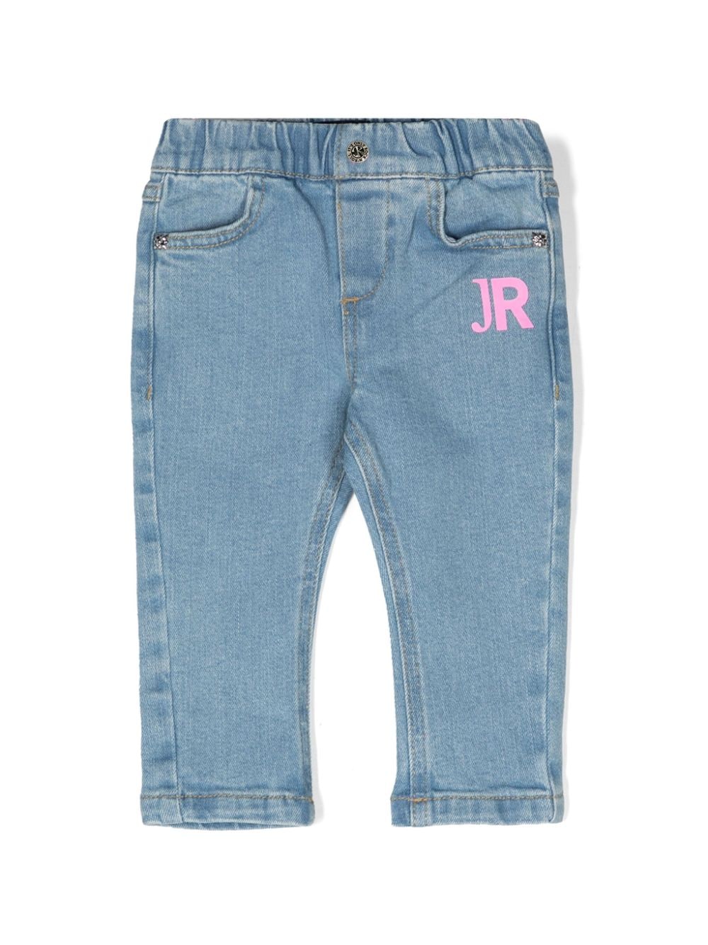 John Richmond Junior logo-print elasticated-waist jeans - Blue von John Richmond Junior