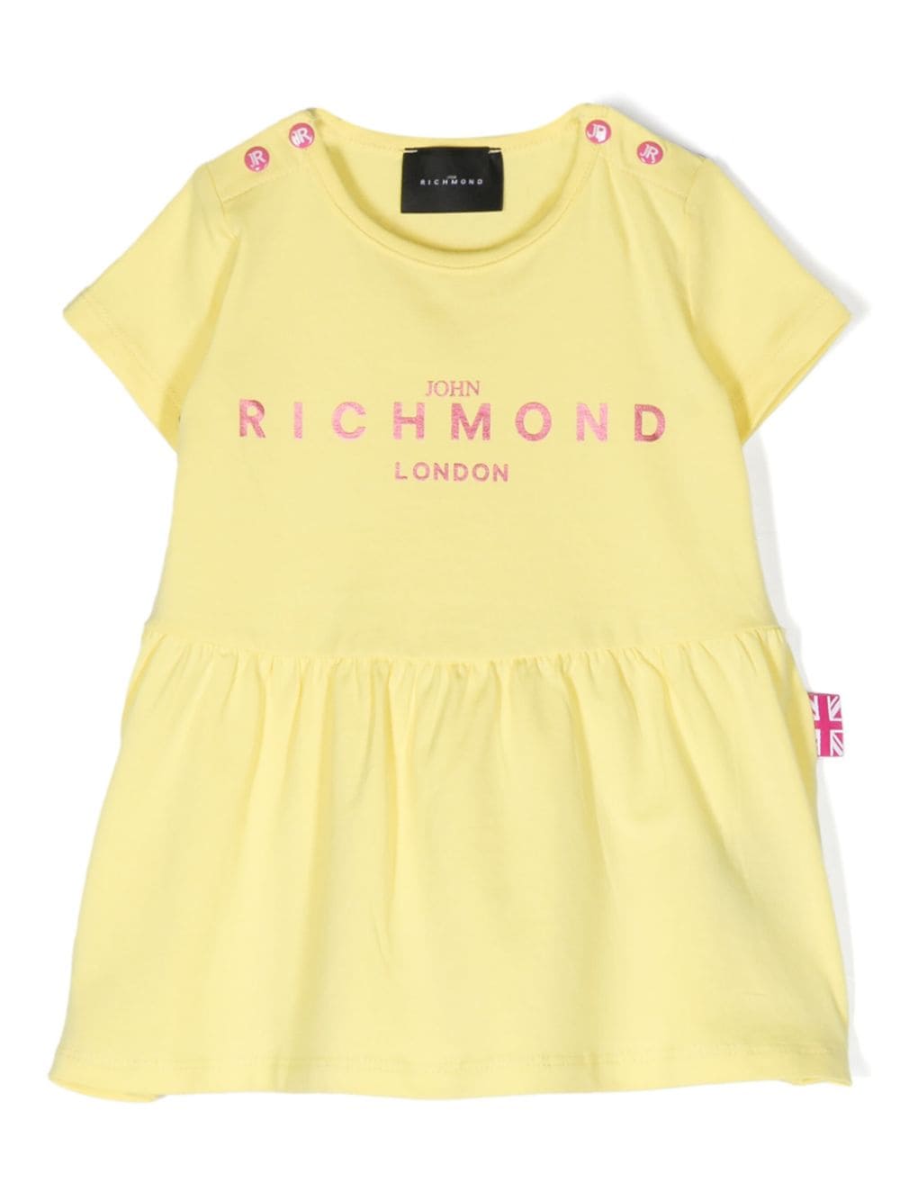 John Richmond Junior logo-print flared dress - Yellow von John Richmond Junior