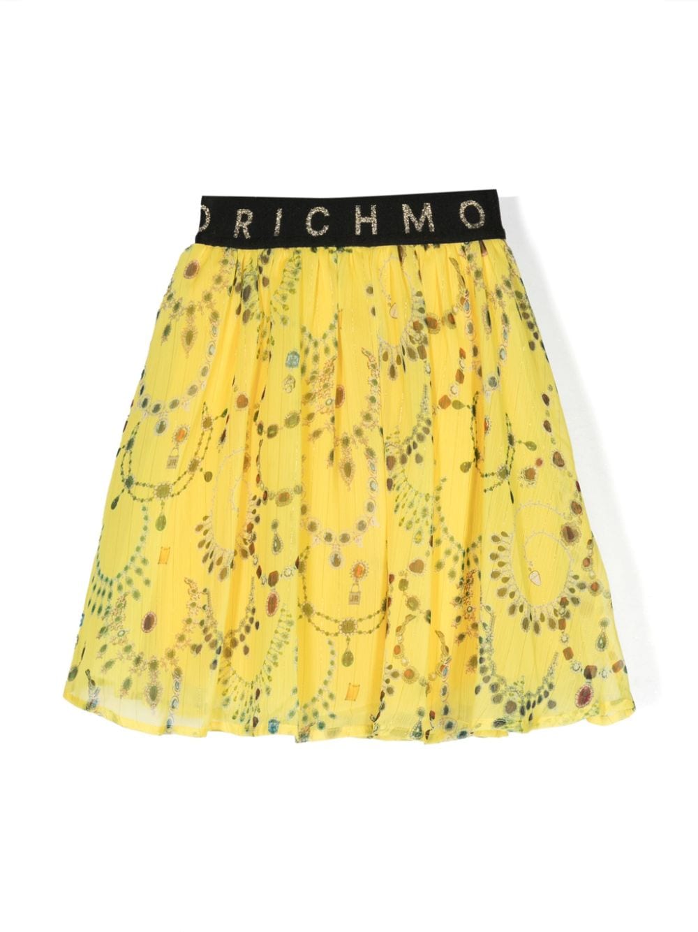 John Richmond Junior logo-waistband printed tutu - Yellow von John Richmond Junior