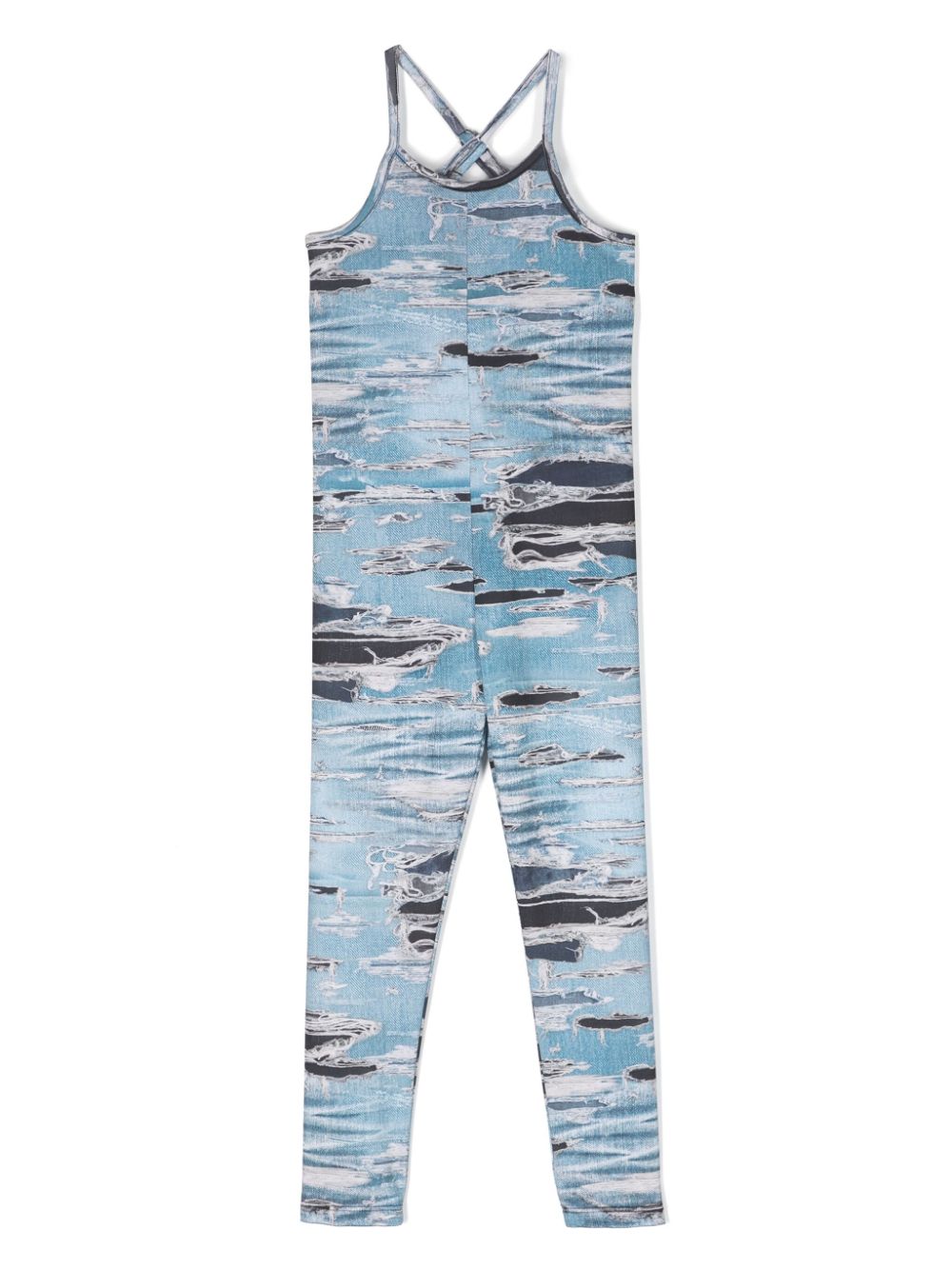 John Richmond Junior trompe-l'oeil print jumpsuit - Blue von John Richmond Junior