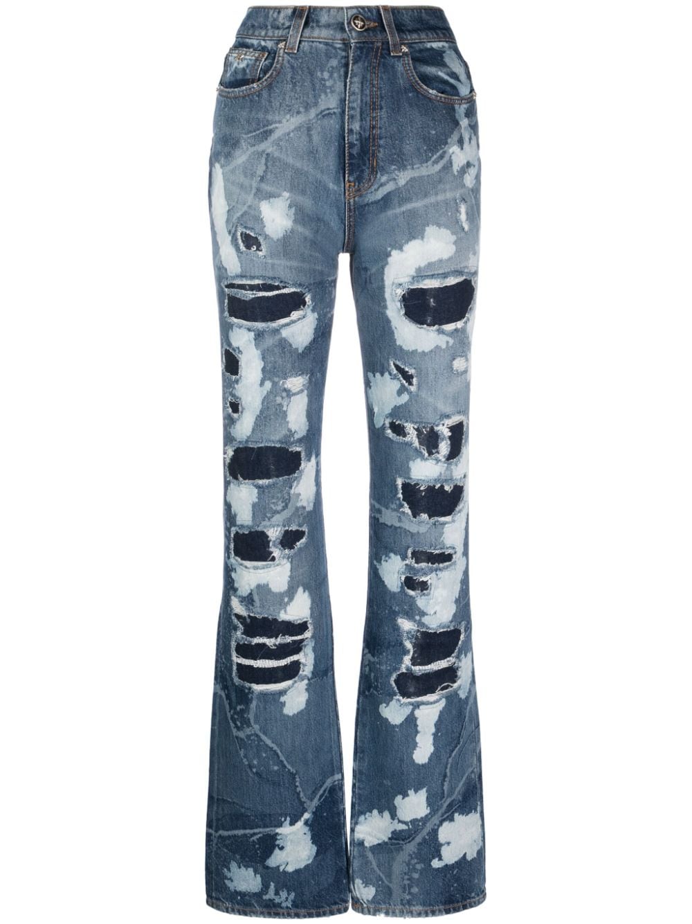 John Richmond Jacenty bleached flared jeans - Blue von John Richmond