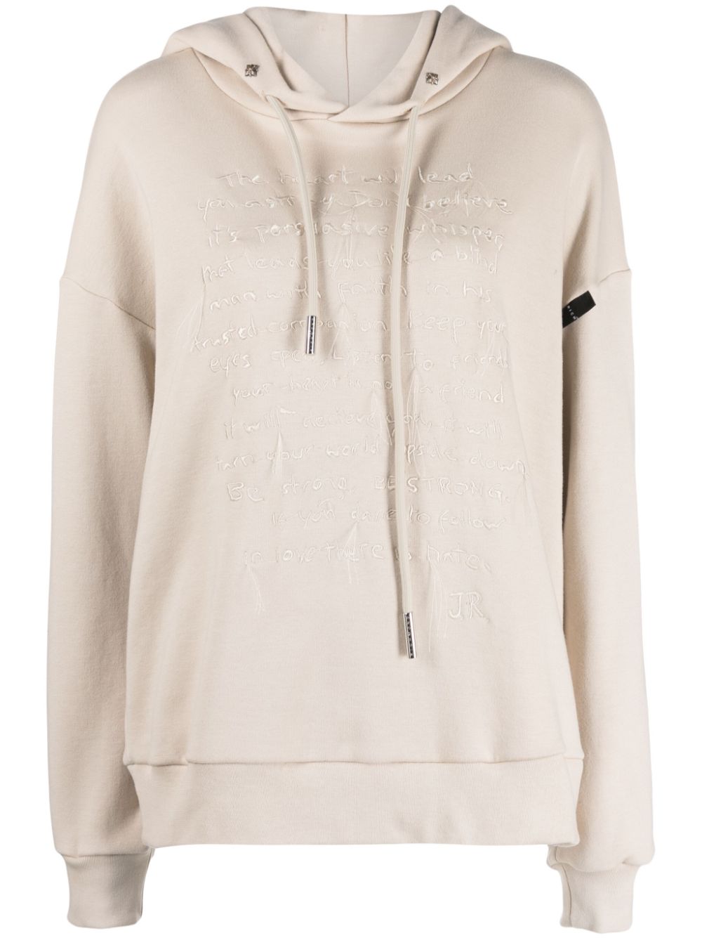 John Richmond Kaede drawstring cotton hoodie - Neutrals von John Richmond