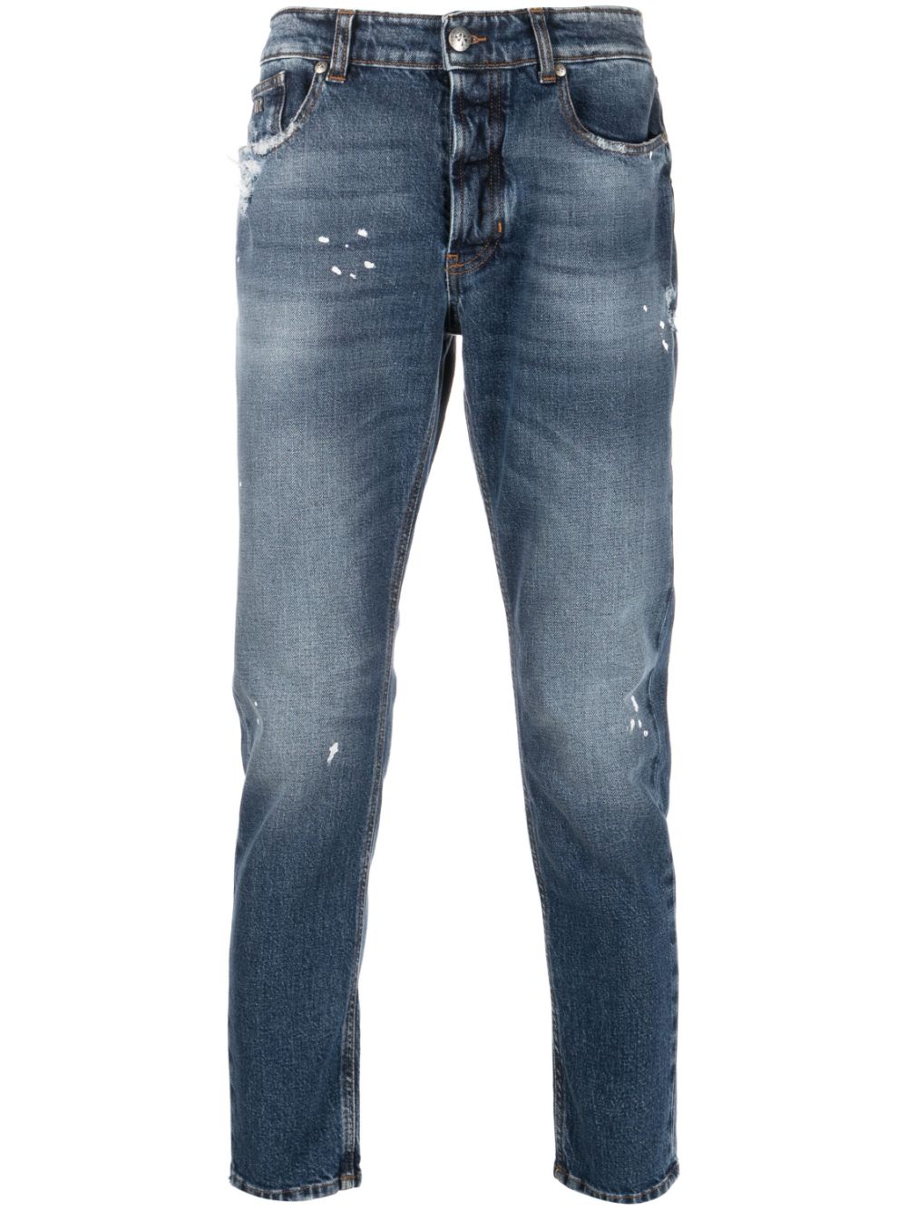 John Richmond Lou distressed-finish skinny jeans - Blue von John Richmond