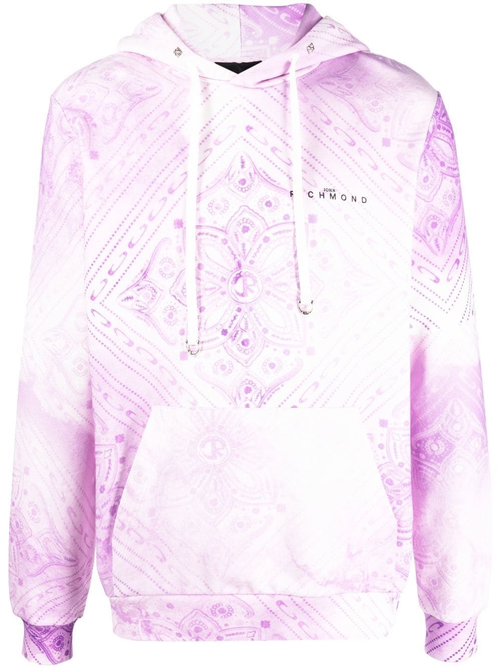 John Richmond bandana-print cotton hoodie - Purple von John Richmond