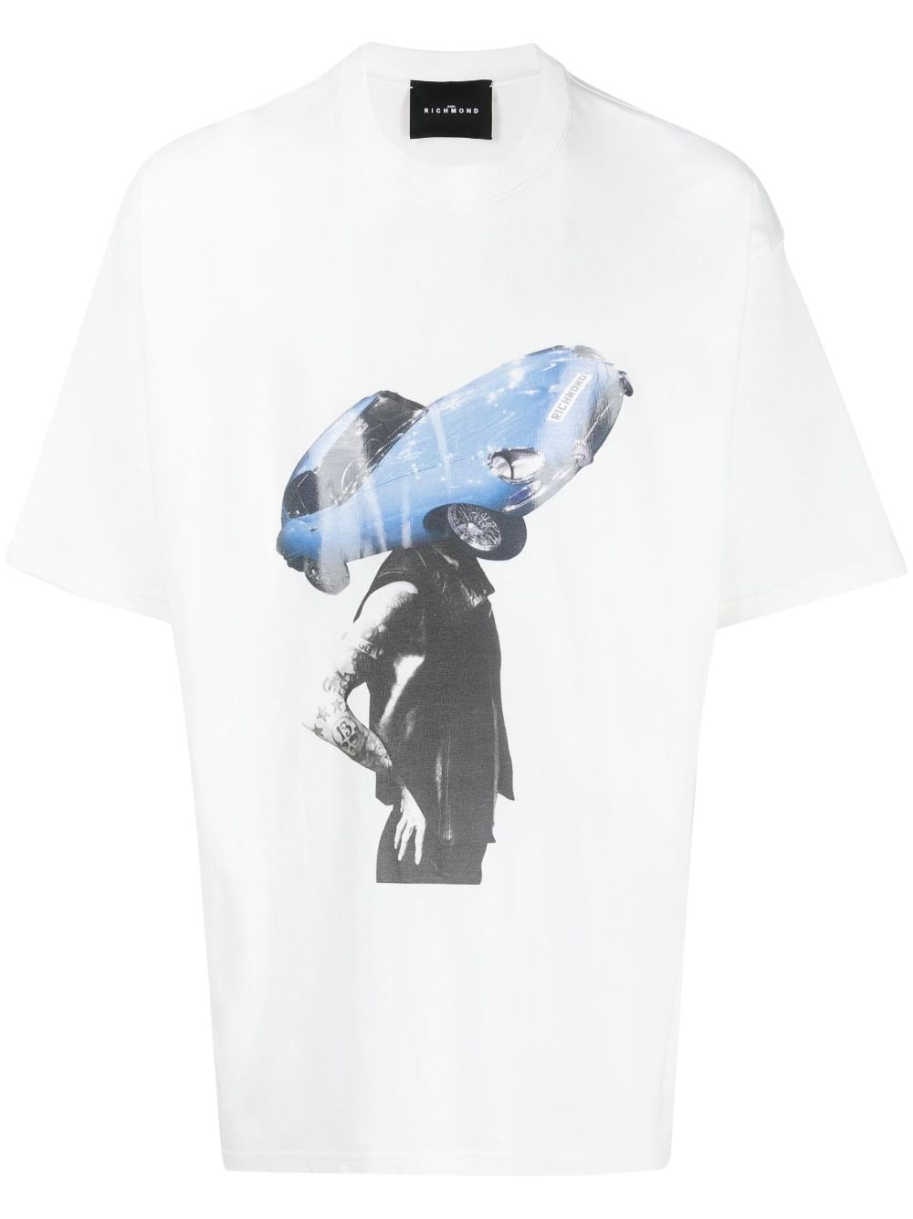 John Richmond car-print cotton T-shirt - White von John Richmond