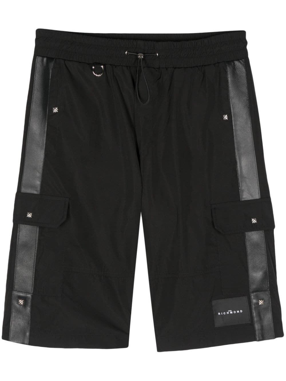 John Richmond leather-trim bermuda shorts - Black von John Richmond