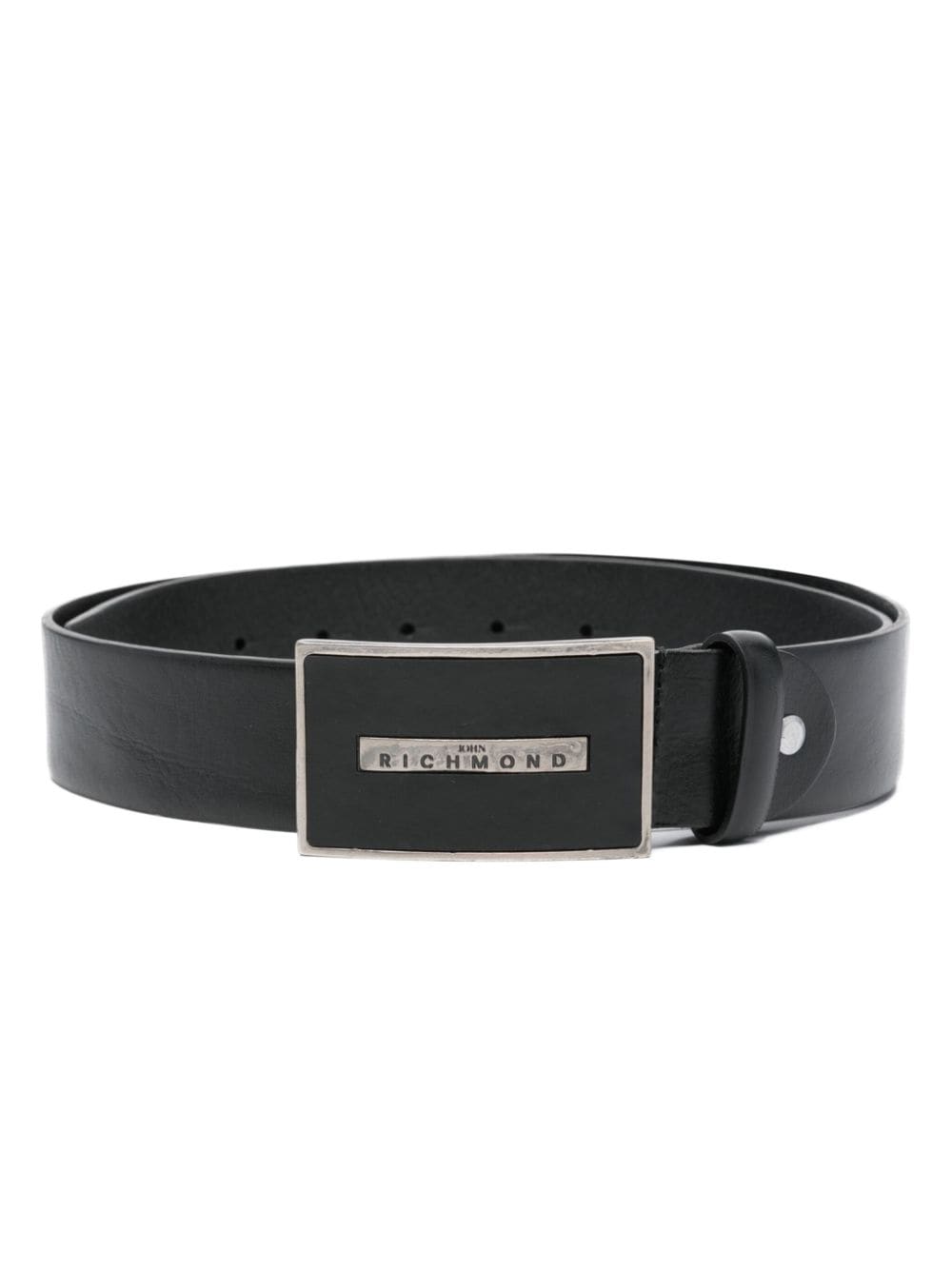 John Richmond logo-buckle leather belt - Black von John Richmond