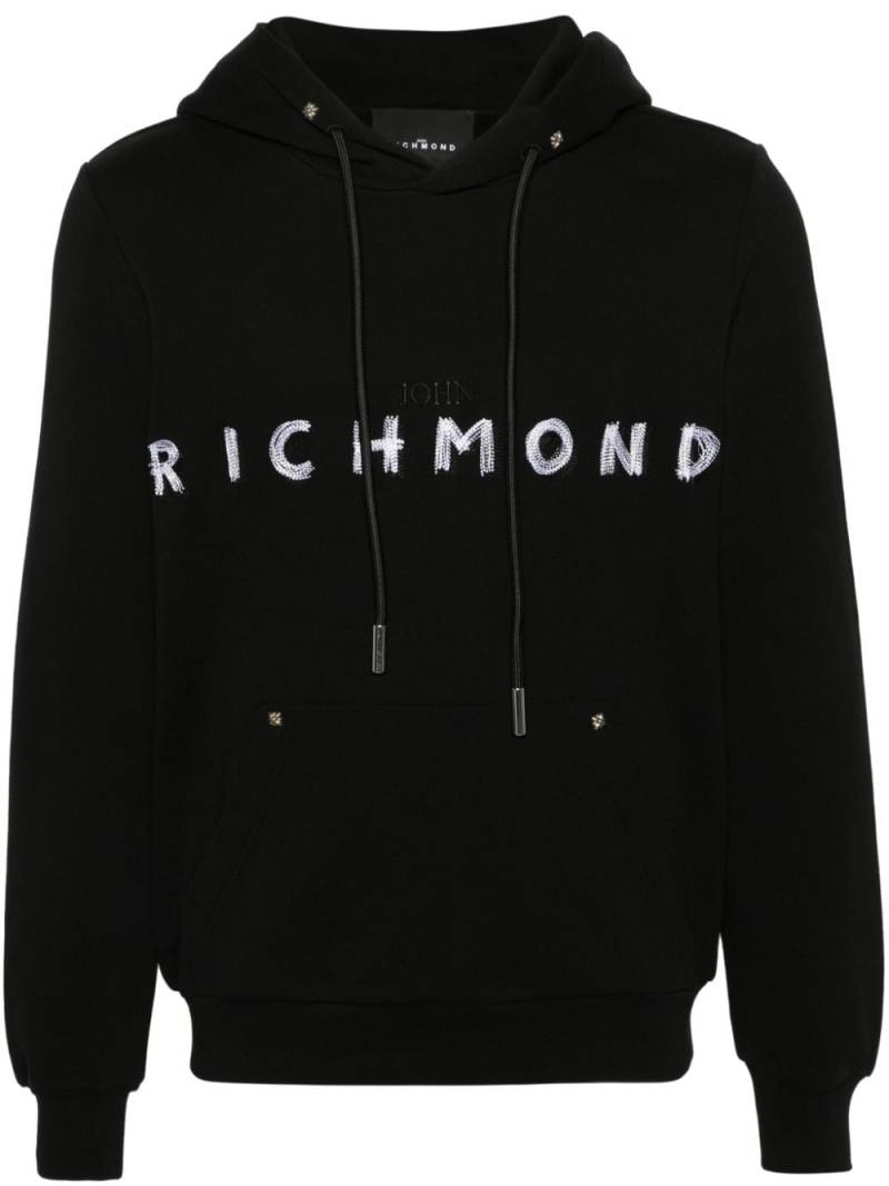 John Richmond logo-embroidered hoodie - Black von John Richmond