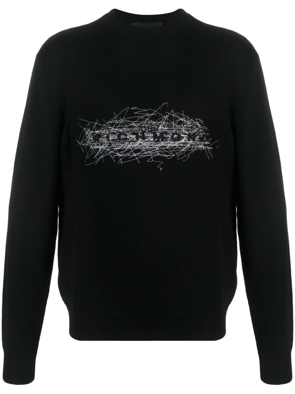 John Richmond logo-embroidered merino jumper - Black von John Richmond