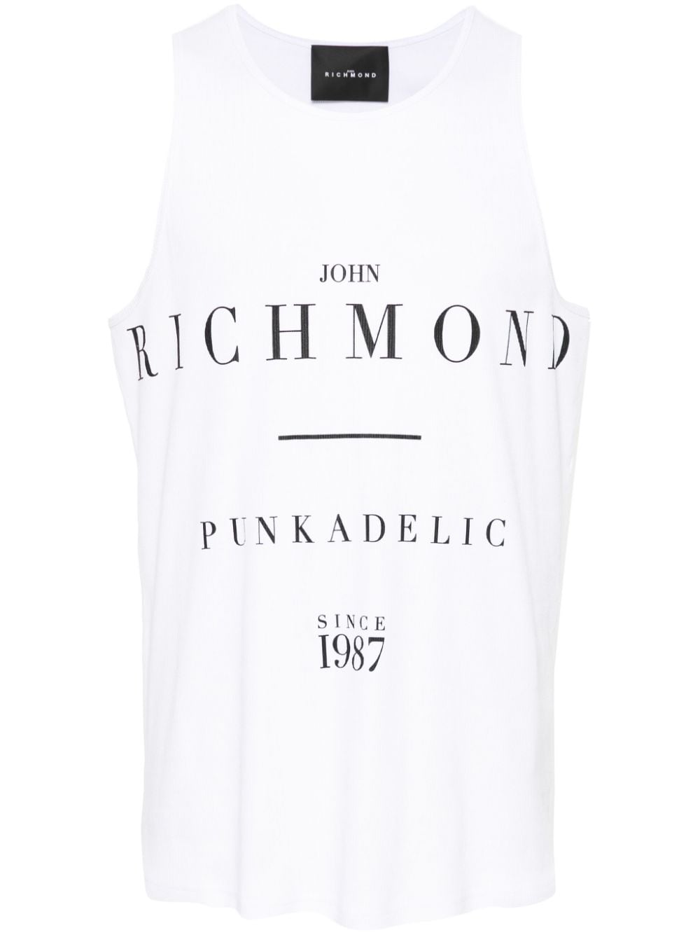 John Richmond logo-print ribbed top - White von John Richmond