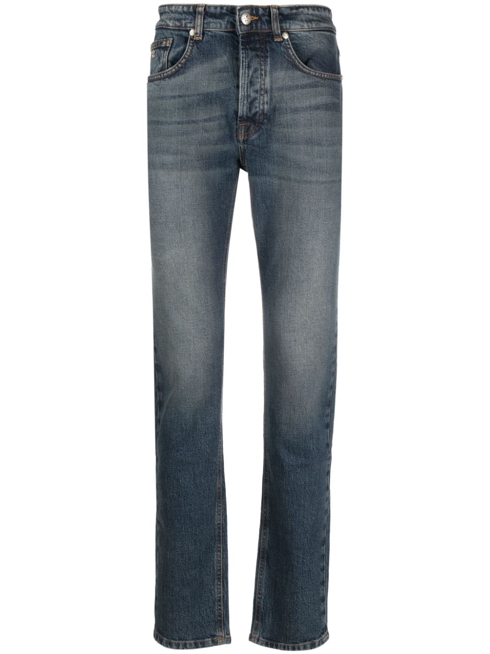 John Richmond logo-print slim-cut jeans - Blue von John Richmond