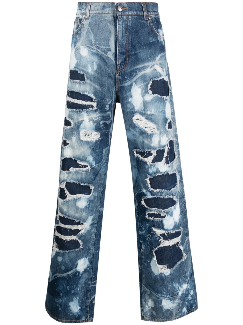 John Richmond ripped-detail wide-leg jeans - Blue von John Richmond