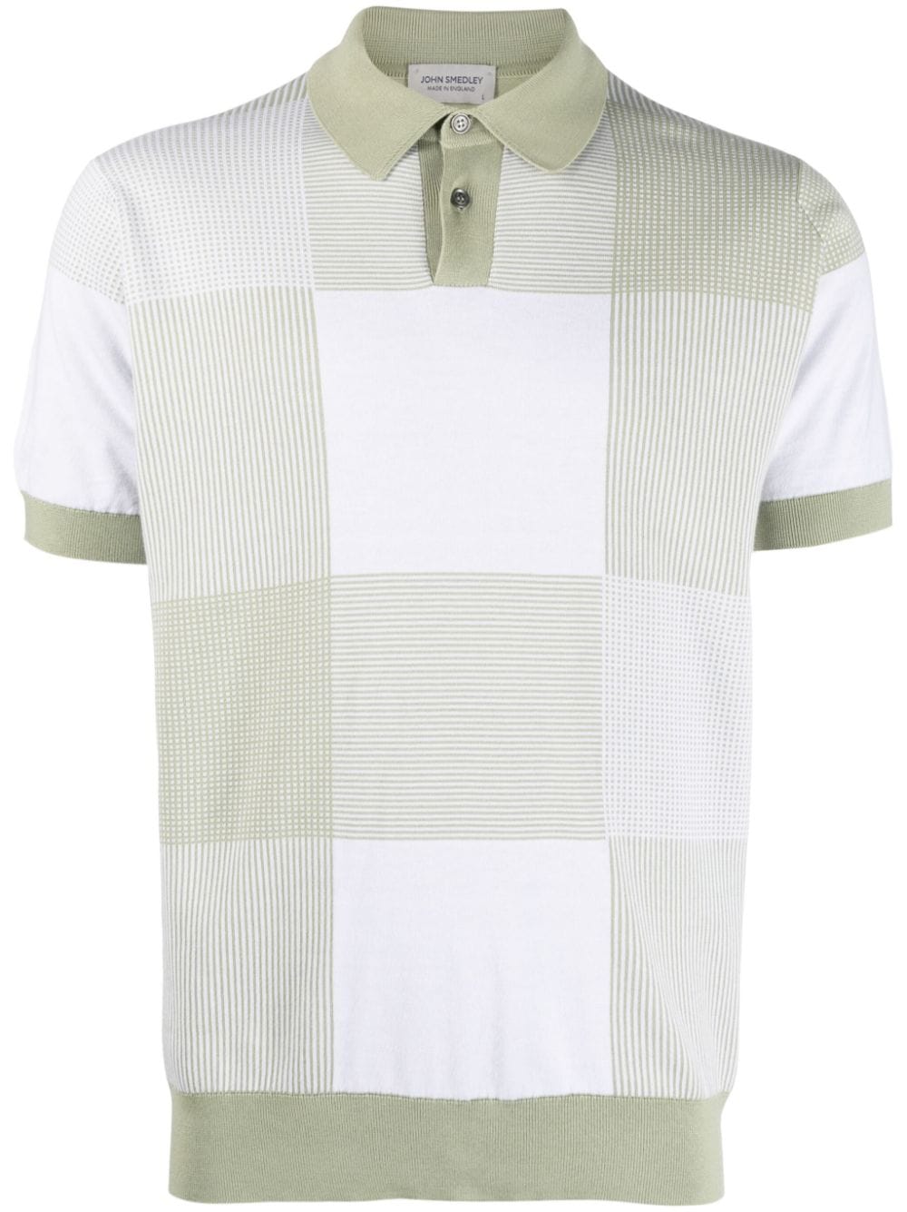 John Smedley check-pattern cotton polo shirt - Green von John Smedley