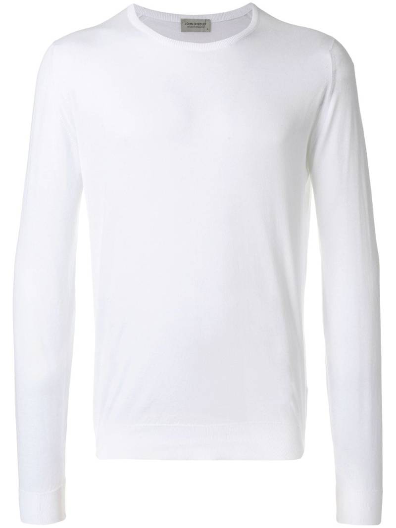 John Smedley crew neck lightweight jumper - White von John Smedley