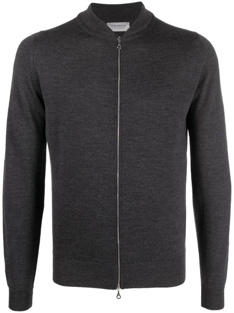 John Smedley front zip-fastening knit cardigan - Grey von John Smedley