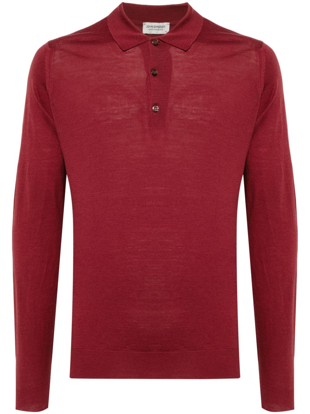 John Smedley long-sleeve wool polo shirt - Red von John Smedley