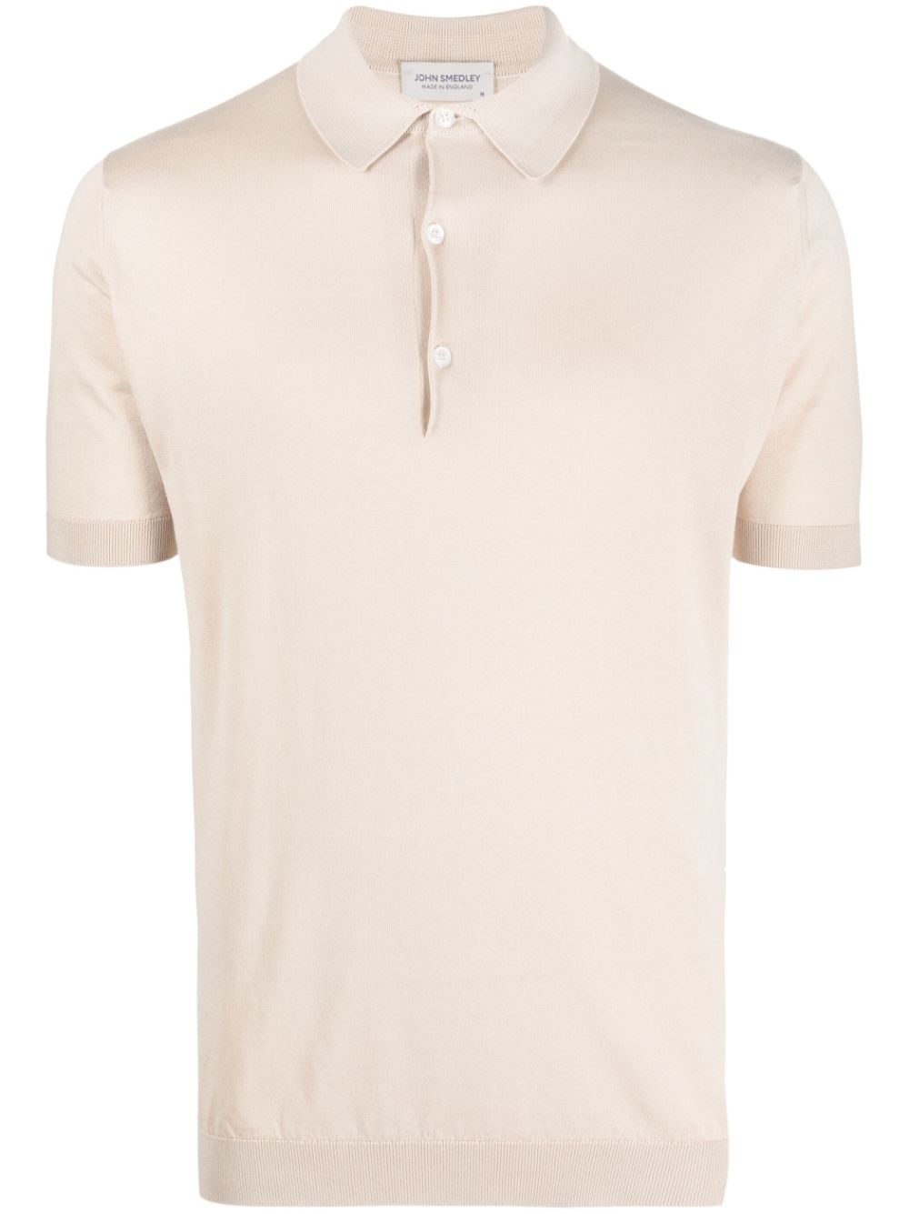 John Smedley ribbed-knit cotton polo shirt - Neutrals von John Smedley
