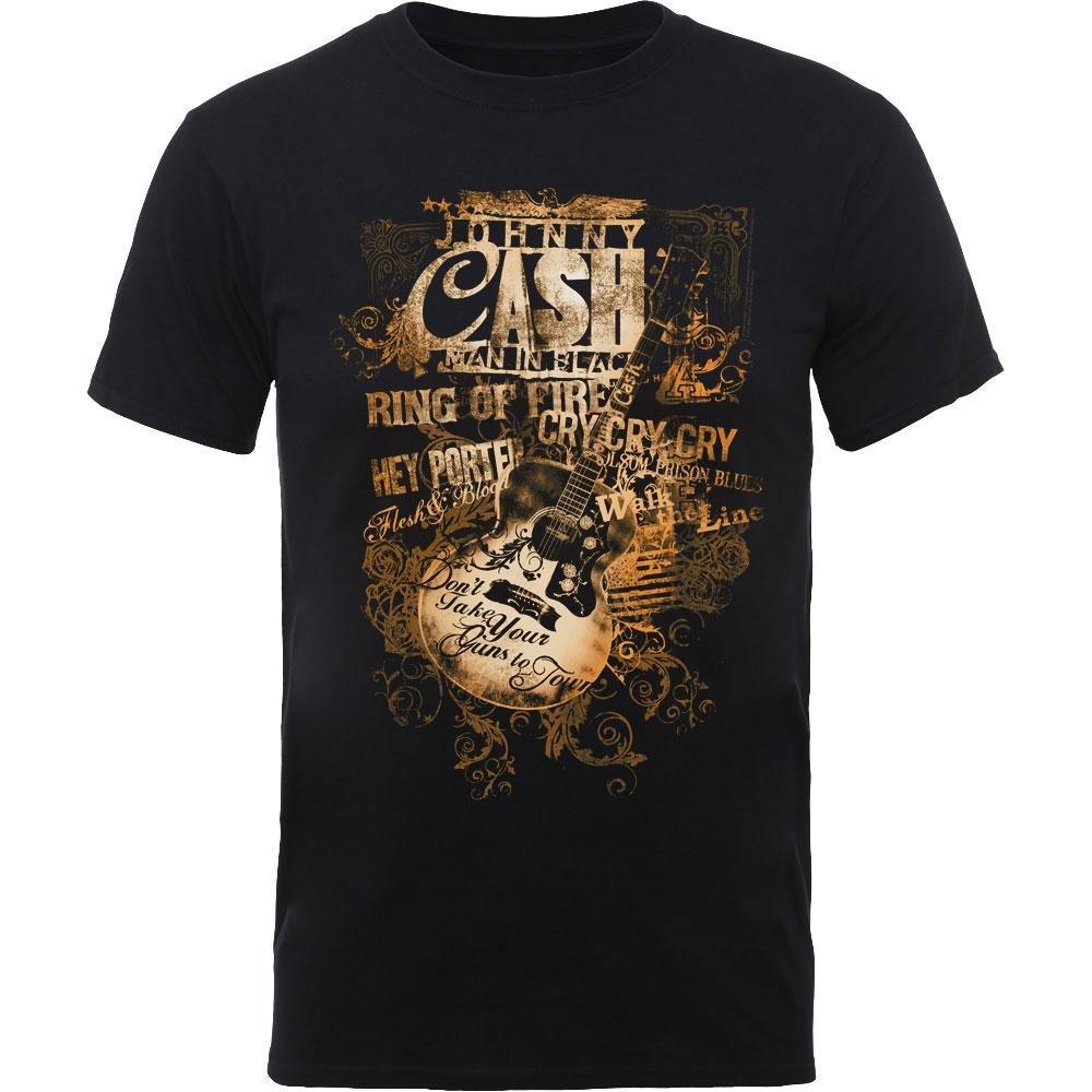 Guitar Song Titles Tshirt Damen Schwarz S von Johnny Cash