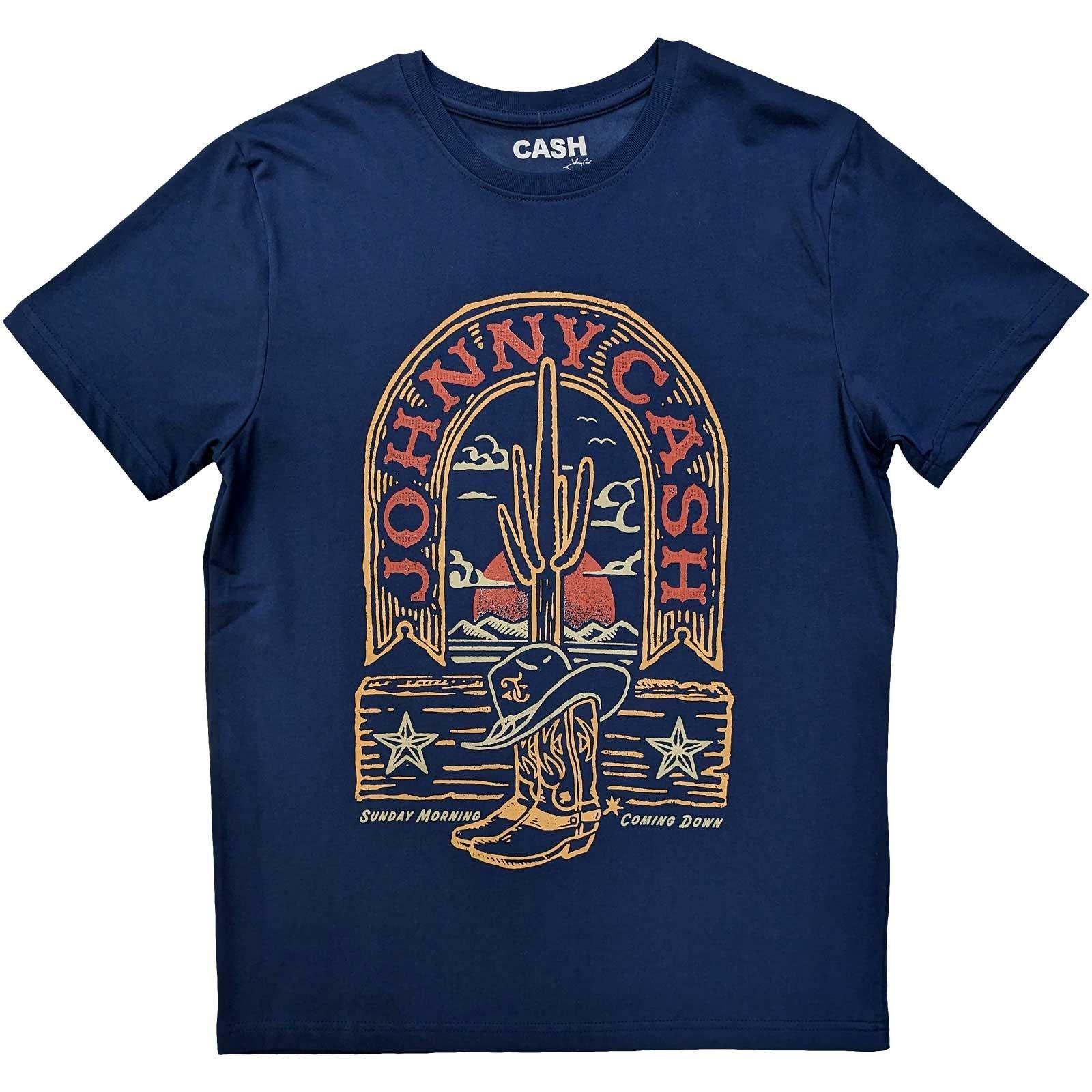 Sunday Morning Coming Down Tshirt Damen Blau Denim L von Johnny Cash