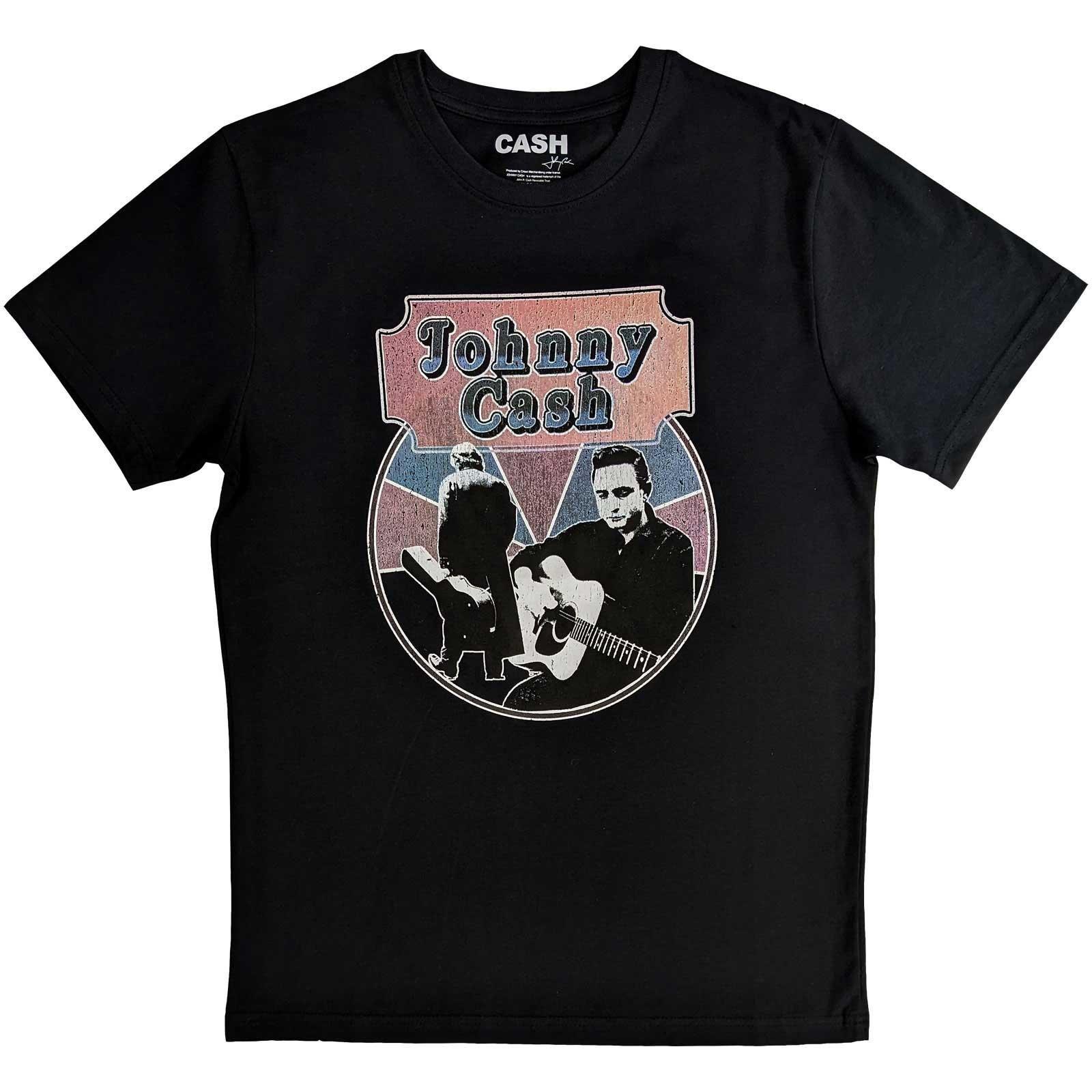 Walking Guitar & Front On Tshirt Damen Schwarz S von Johnny Cash