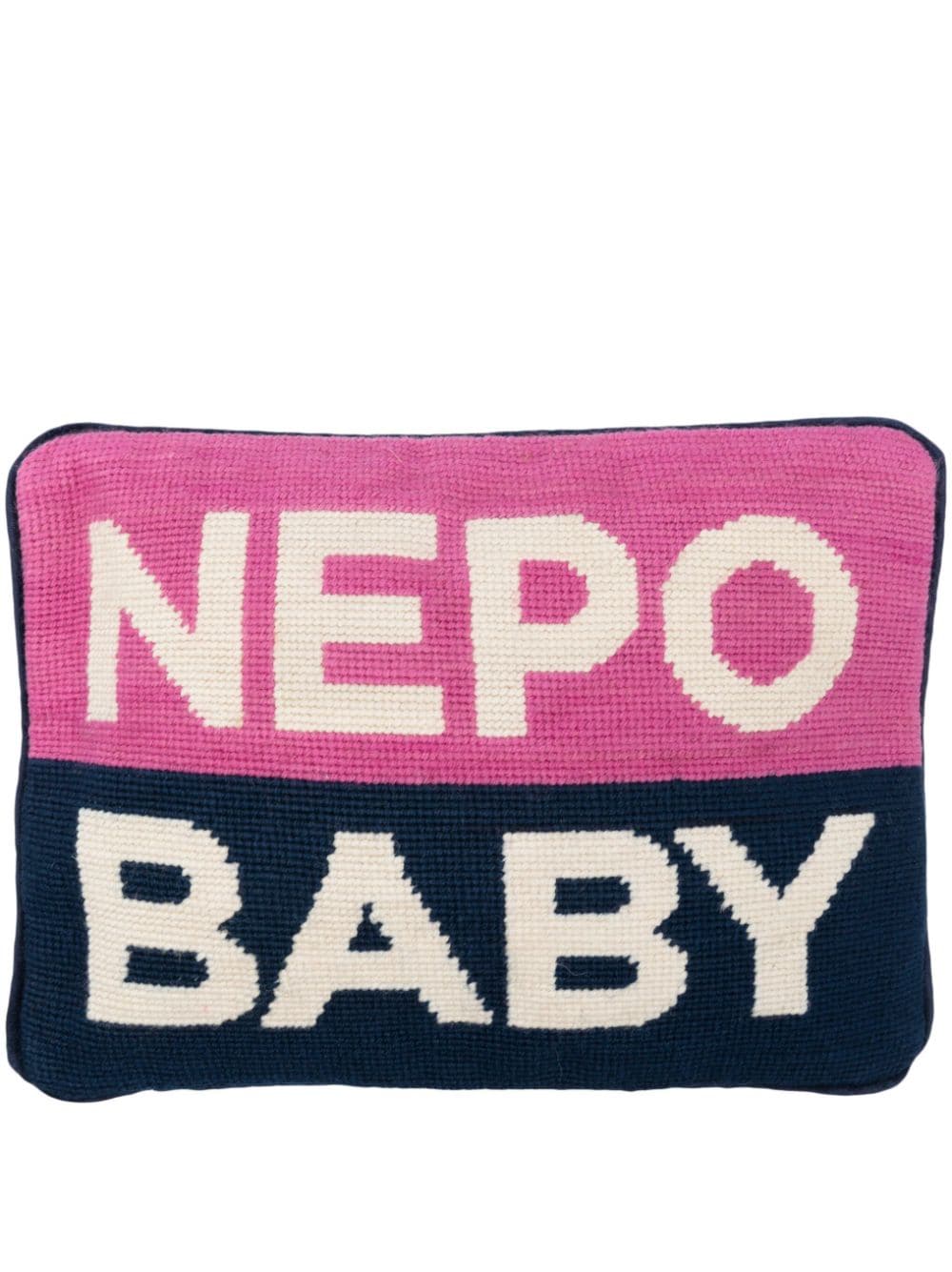 Jonathan Adler Nepo Baby Needlepoint pillow (23.5cm x 31cm) - Blue von Jonathan Adler