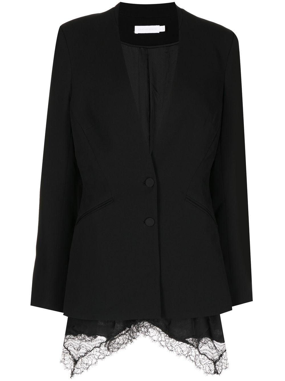 Simkhai collarless single-breasted jacket - Black von Simkhai