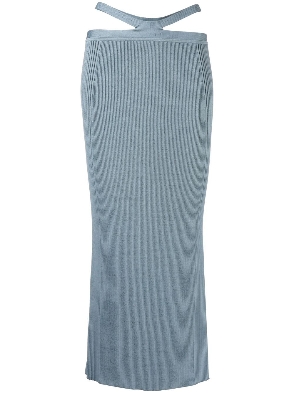 Simkhai side ribbed-detail midi skirt - Blue von Simkhai