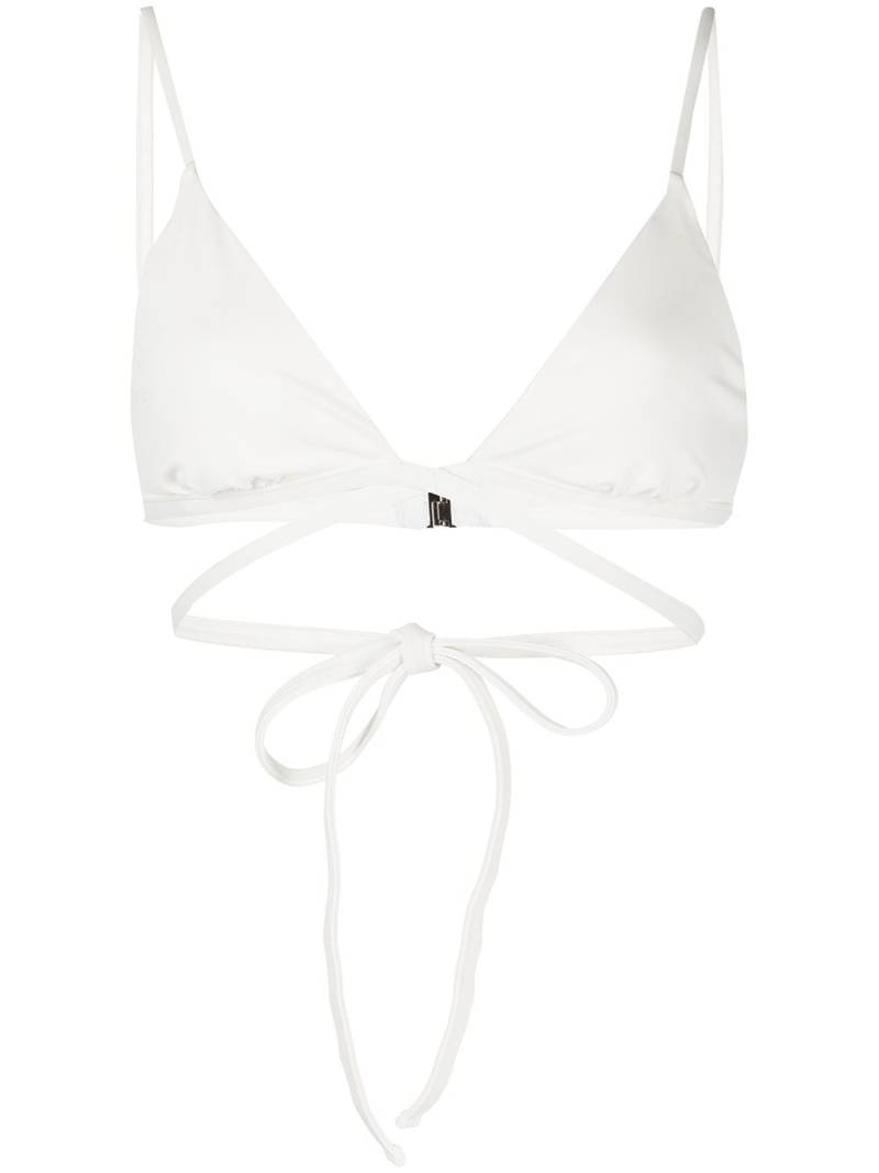 Simkhai triangle wrap-around tie bikini top - White von Simkhai