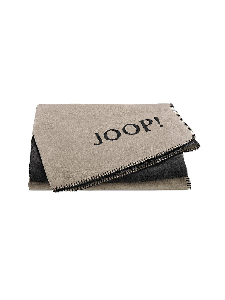 JOOP Wohndecke - Plaid 150x200cm Uni Doubleface Stein/Anthrazit grau von Joop