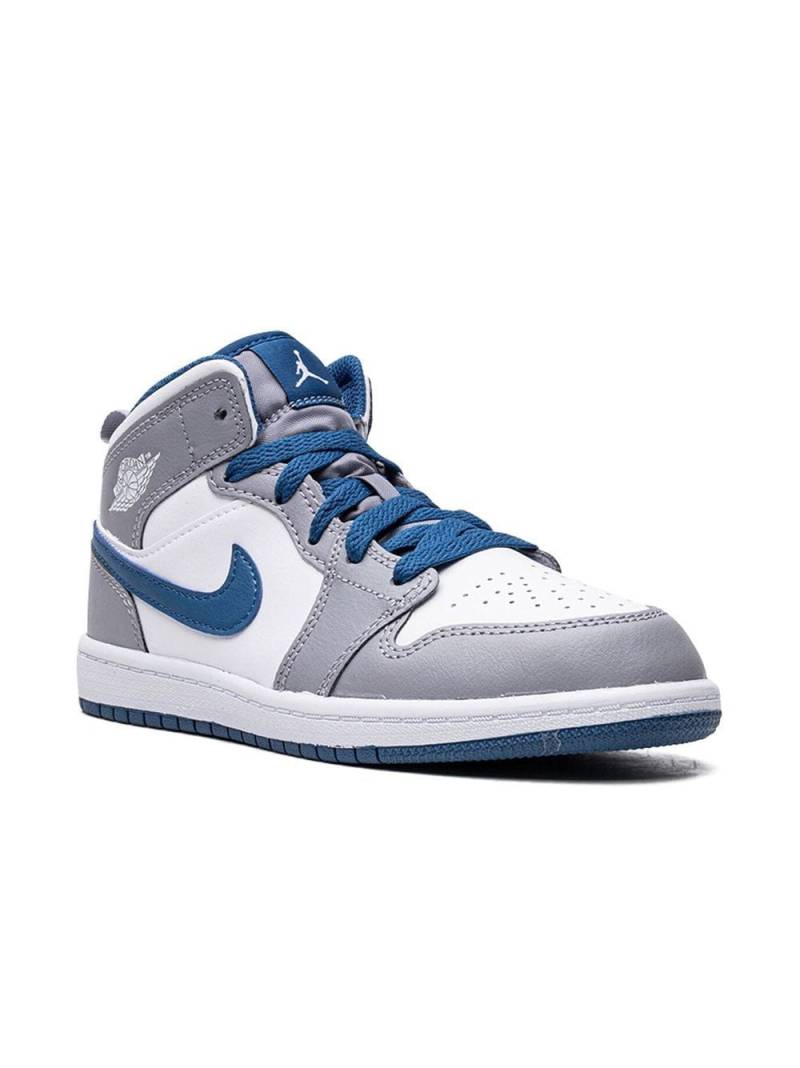 Jordan Kids Jordan 1 Mid "Cement Grey/True Blue" sneakers - Purple von Jordan Kids