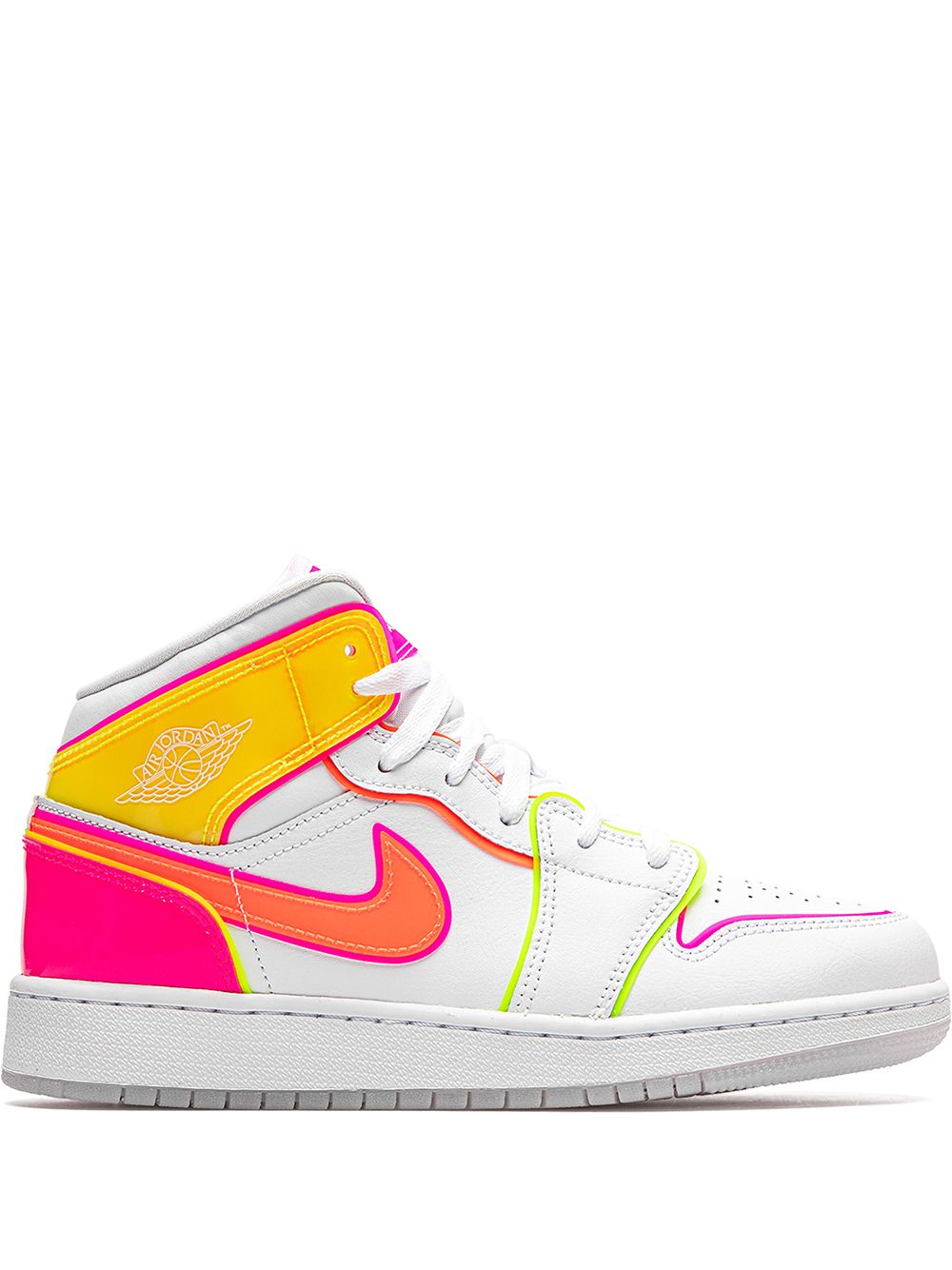 Jordan Kids Air Jordan 1 Mid "Edge Glow" sneakers - White von Jordan Kids