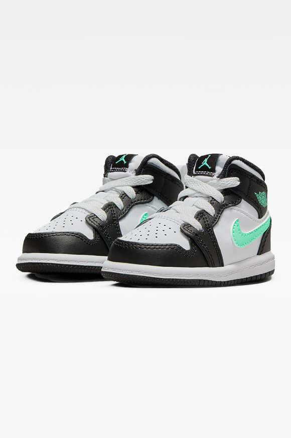 Jordan Jordan 1 Mid Baby Sneaker | White + Green Glow + Black | Baby  | EU25 von Jordan