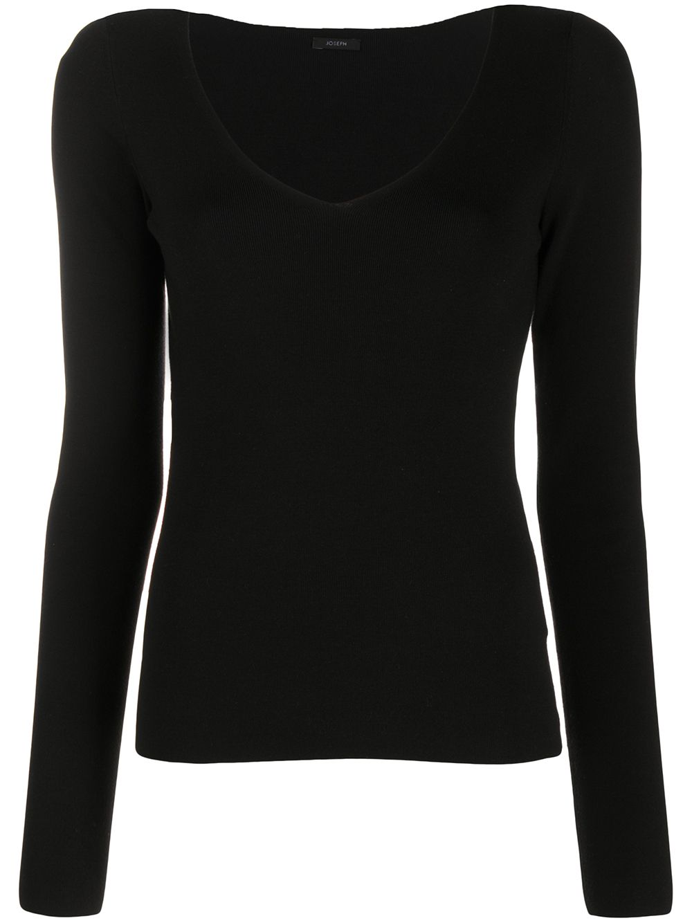 JOSEPH ribbed-knit scoop-neck top - Black von JOSEPH