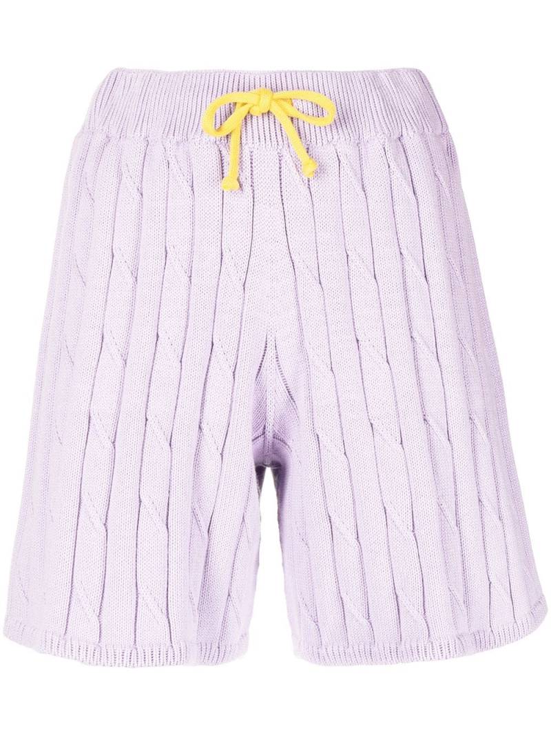 Joshua Sanders cable-knit drawstring shorts - Purple von Joshua Sanders