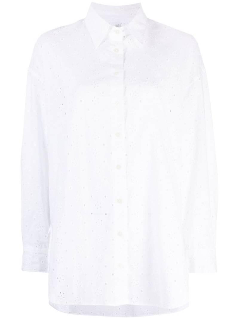 Joshua Sanders embroidered slogan-print shirt - White von Joshua Sanders
