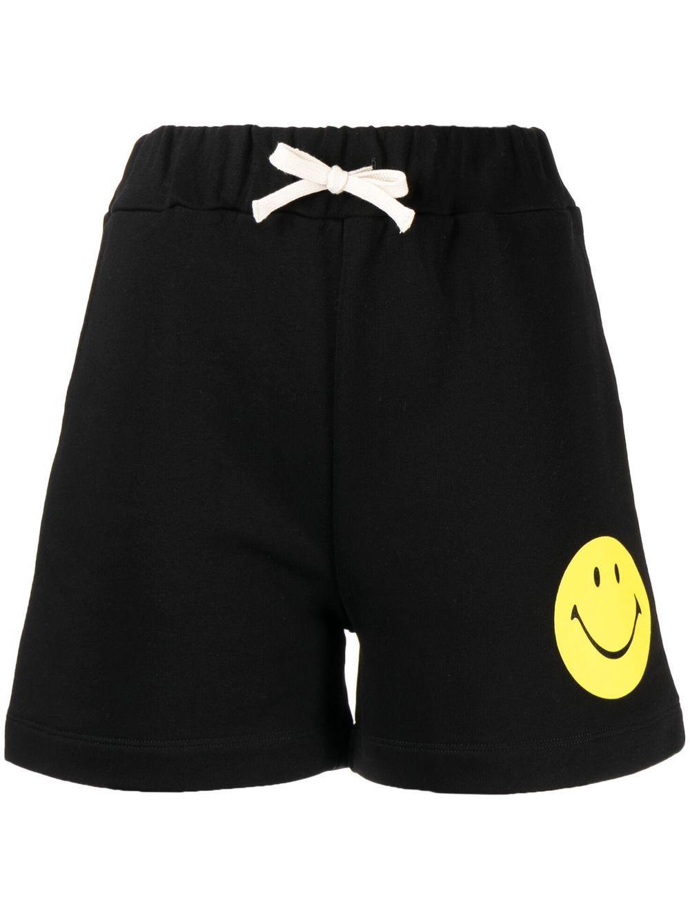 Joshua Sanders smiley-face print cotton shorts - Black von Joshua Sanders