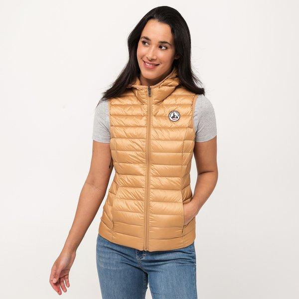 Daunengilet Mit Kapuze Damen Camel XL von Jott