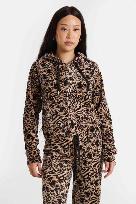 Juicy Couture Samt Crop Jacke | Botanical Brown | Damen  | XS von Juicy Couture