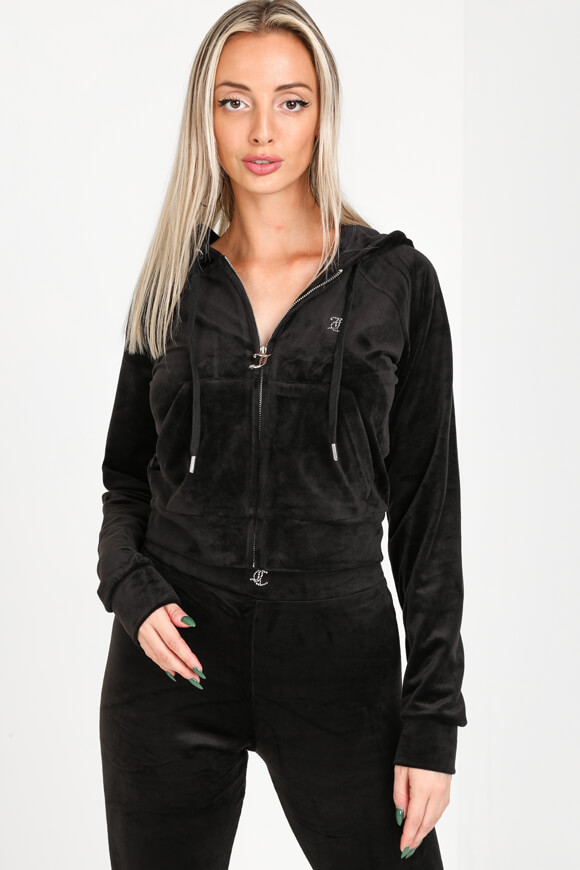 Juicy Couture Madison Samt Crop Jacke | Black | Damen  | M von Juicy Couture