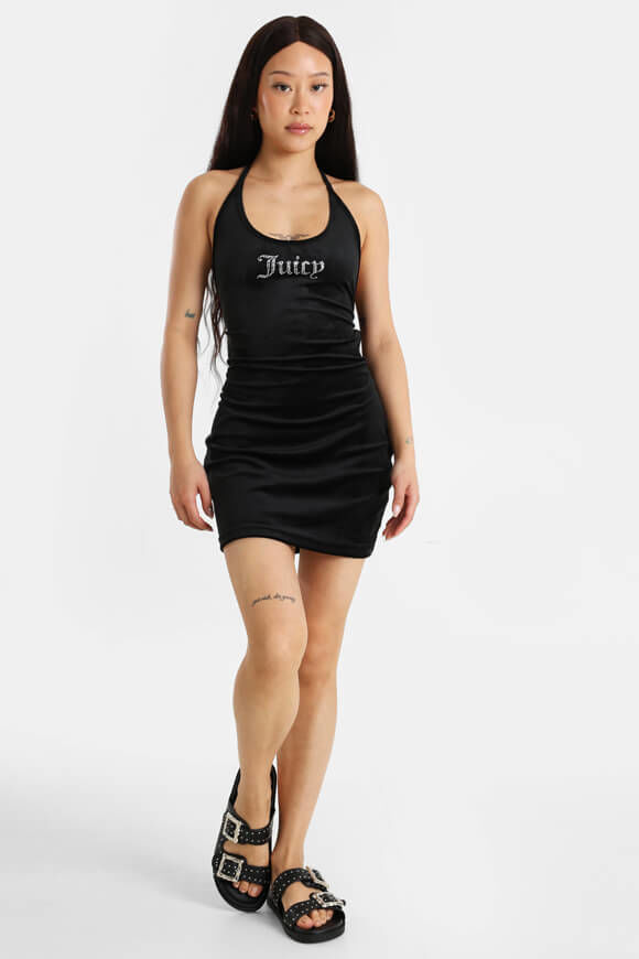 Juicy Couture Samt Neckholder Minikleid | Black | Damen  | M von Juicy Couture
