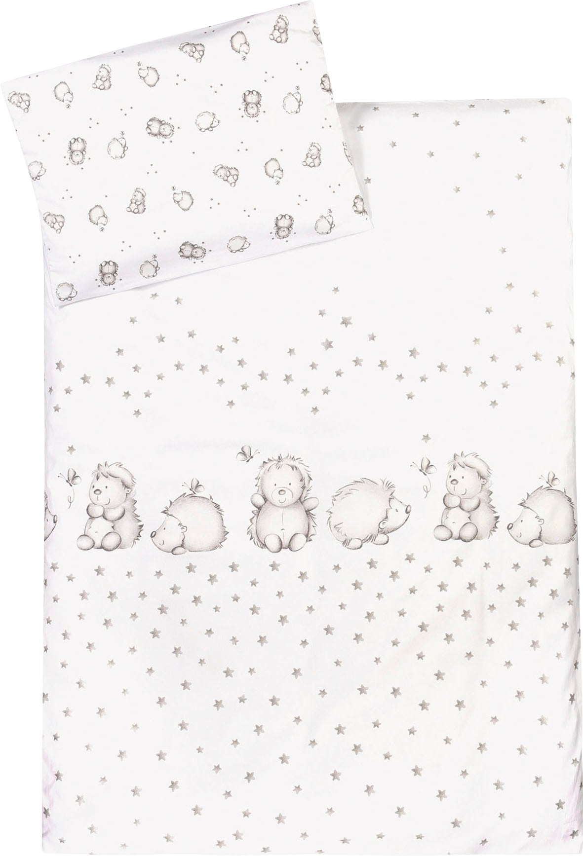 Julius Zöllner Kinderbettwäsche »Igelchen, in 100x135cm passt in Babybetten von 70x140cm und 60x120cm«, (2 tlg.) von Julius Zöllner