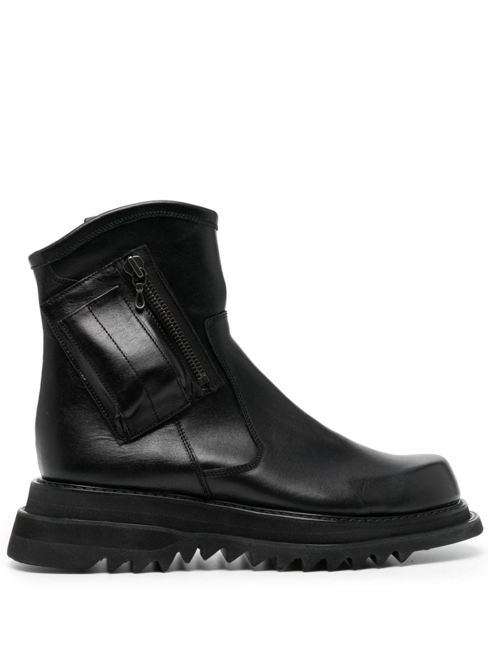 Julius Engineer leather ankle boots - Black von Julius