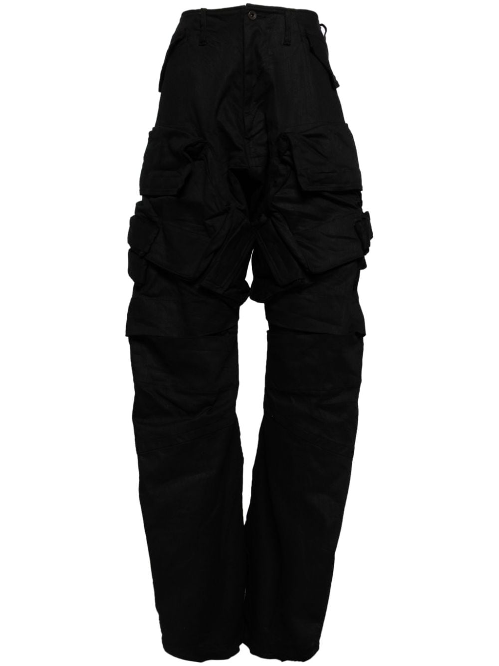 Julius cargo cotton blend trousers - Black von Julius