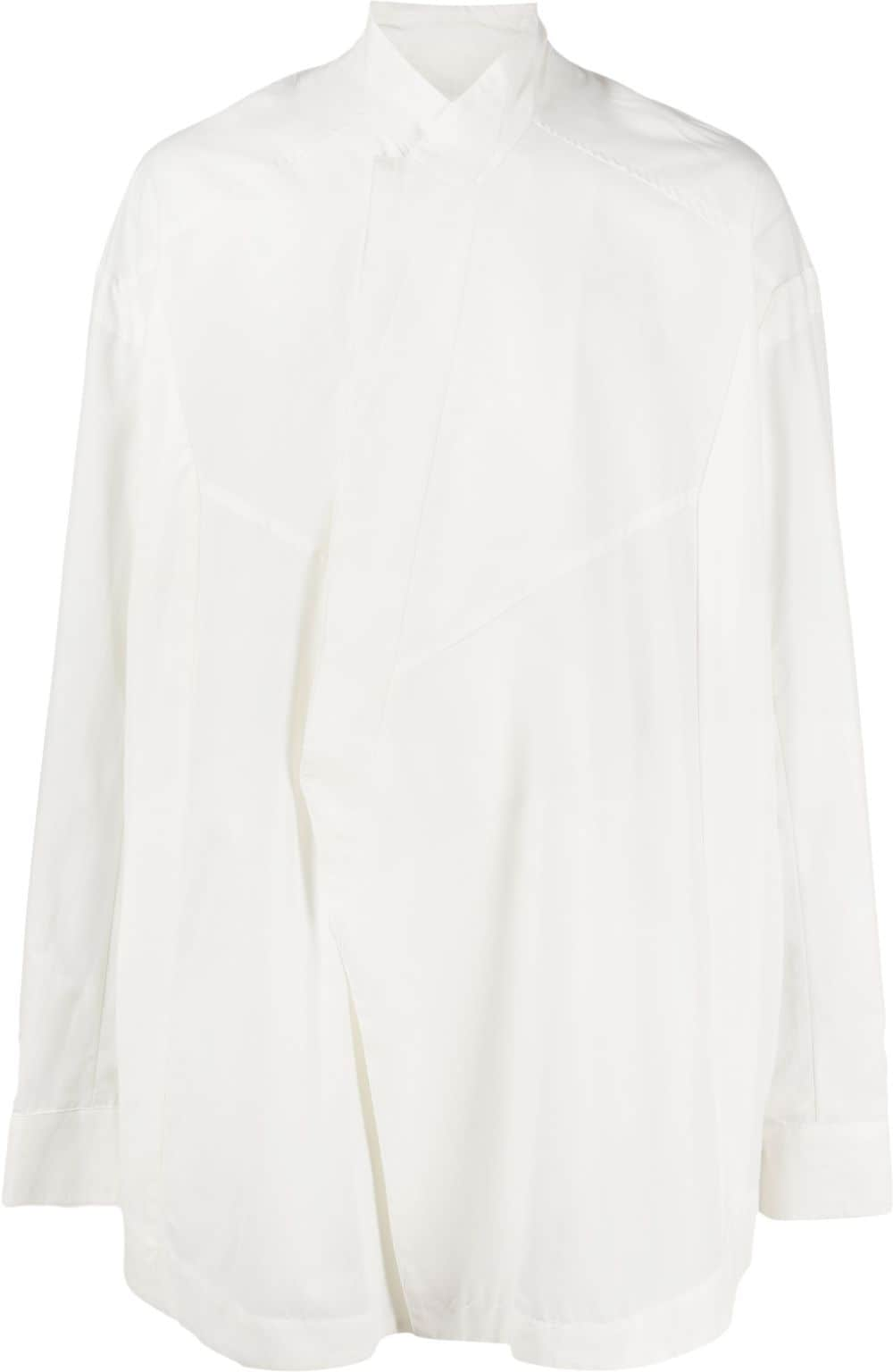 Julius concealed-fastening cotton-blend shirt - White von Julius