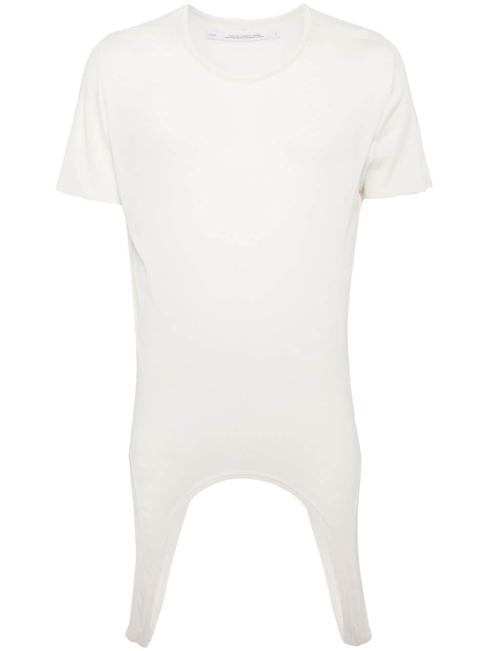 Julius cut-out cotton T-shirt - White von Julius